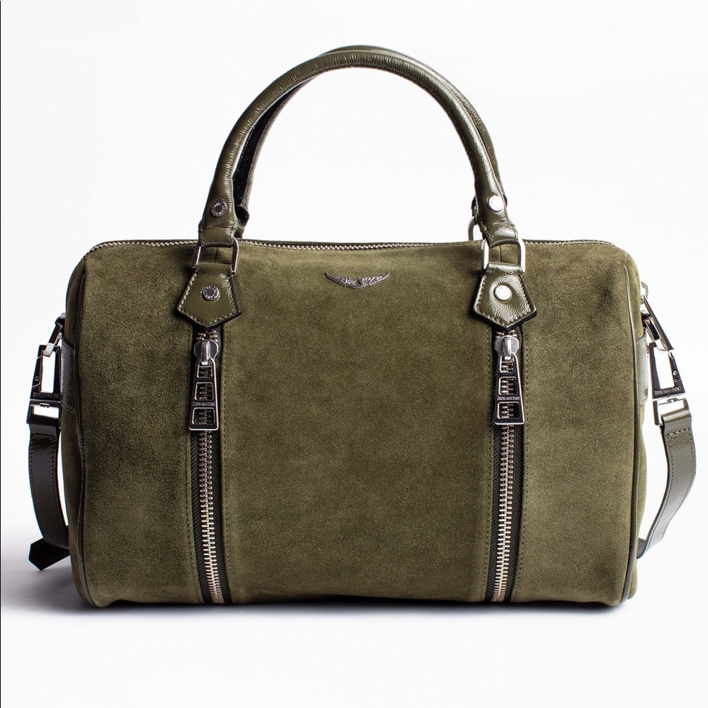 Zadig & Voltaire Sunny Medium Suede Patent Bag